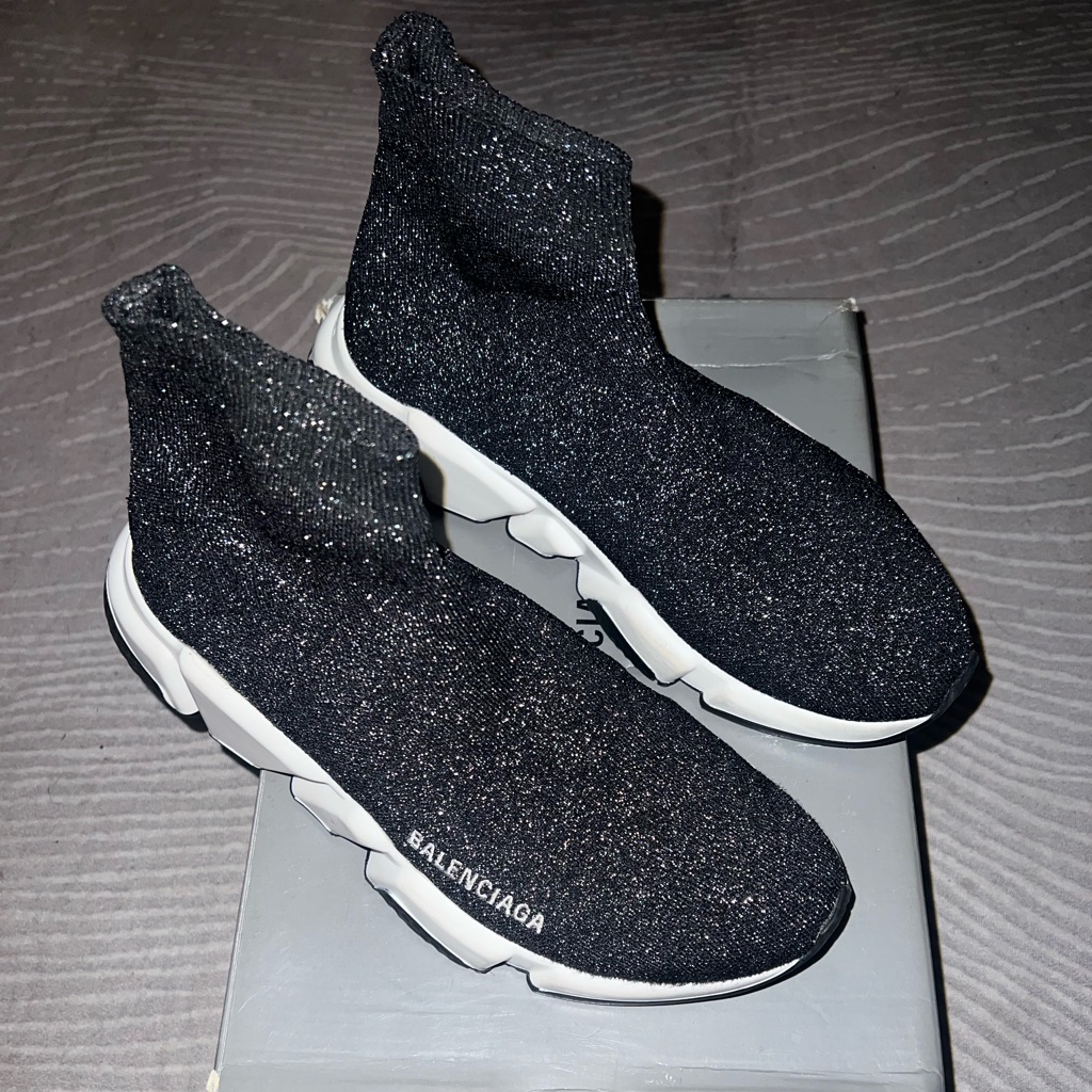 Balenciaga Speed Trainer Black Glitter